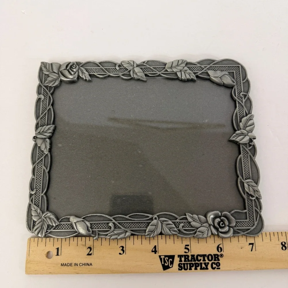 Decorel Silver Tone Rose Floral Picture Frame 5x7 Ornate Victorian Cottagecore